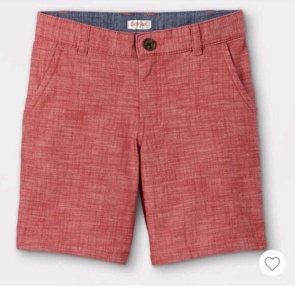 BRAND NEW BOYS 'FLAT FRONT CHINO SHORTS-CAT& JACK WARM RED - Picture 2 of 16
